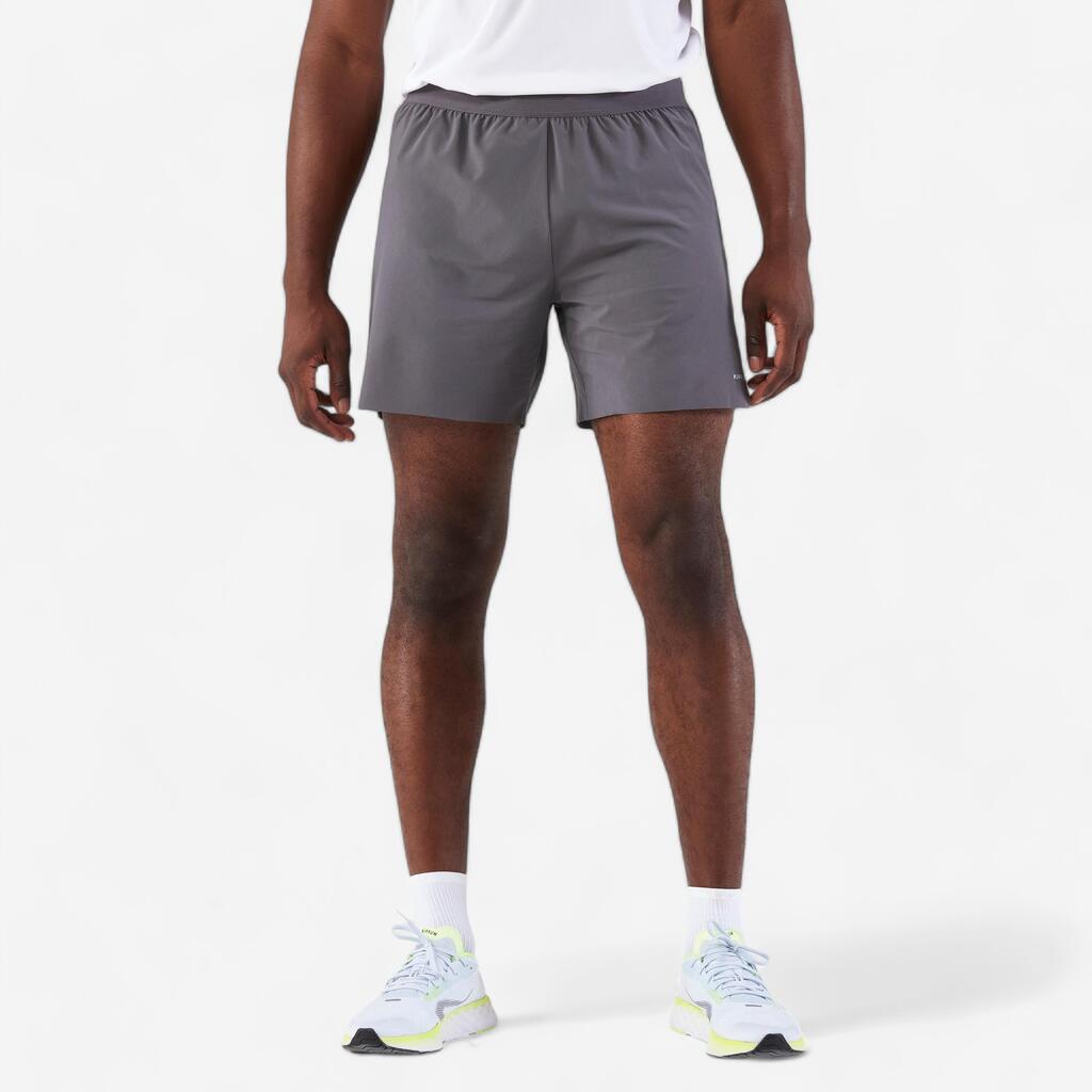 Short de running Homme - KIPRUN Run 500 Confort Gris anthracite